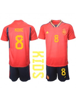 Spanien Koke #8 Replika Hemmakläder Barn VM 2022 Kortärmad (+ byxor)